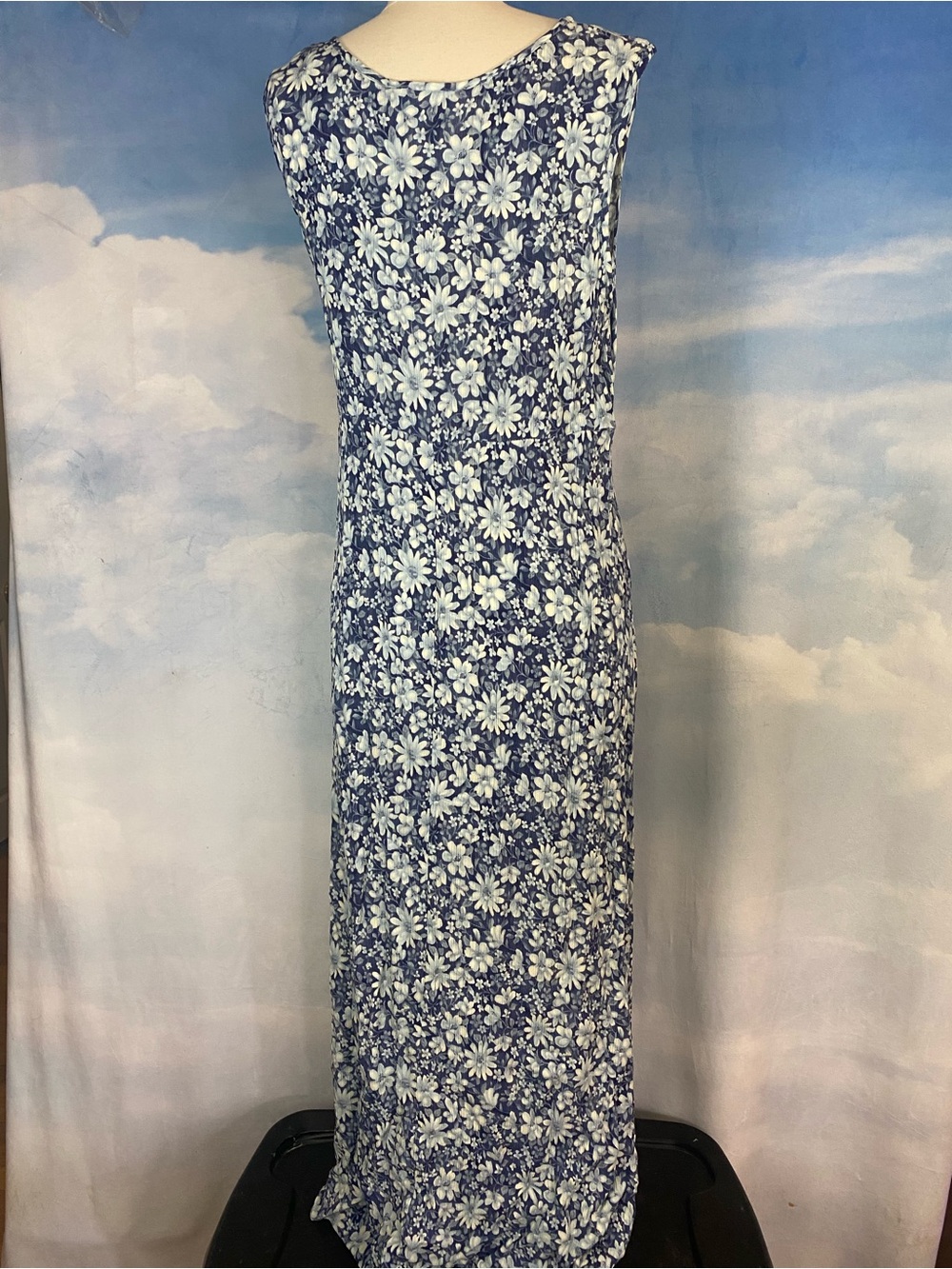 Molly Malloy Navy & White Floral Maxi Dress size medium